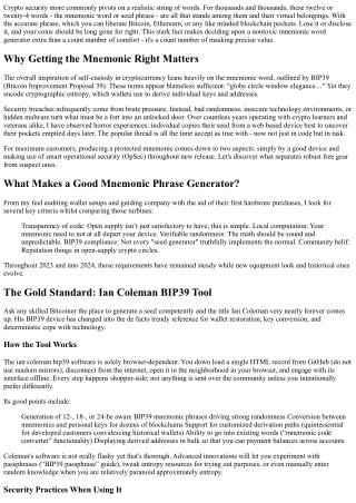 Best Free Mnemonic Phrase Generators for Crypto Users in 2024