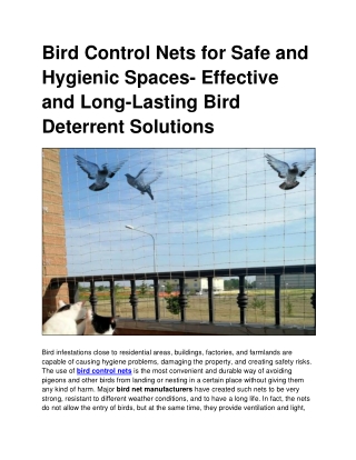 Bird Control Nets