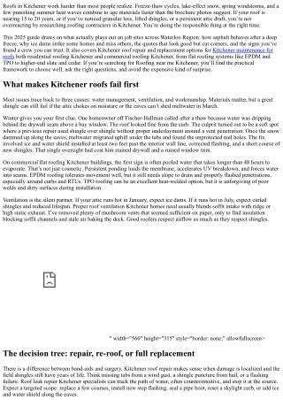 Kitchener Roofing 2025 Guide: Choosing the Best Roofing Contractors in Kitchener