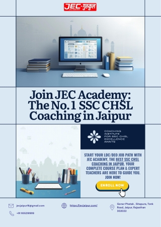 Join JEC Academy The No. 1 SSC CHSL Coaching in Jaipur