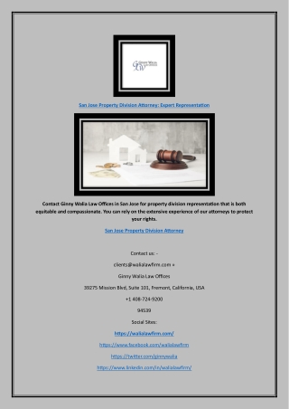 San Jose Property Division Attorney: Expert Representation