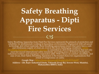 Self Contained Breathing Apparatus Scba - Dipti Fire Services