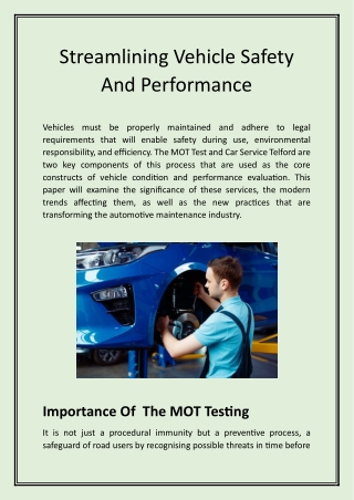 Streamlining Vehicle Safety And Performance