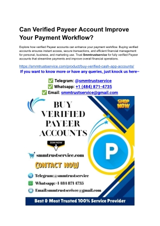 Can Verified Payeer Account Improve Your Payment Workflow
