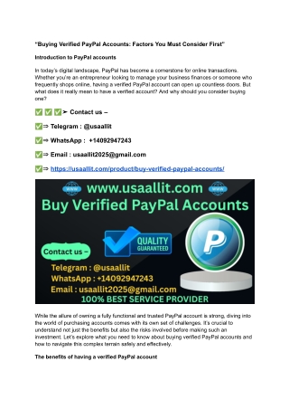 “Buying Verified PayPal Accounts_ Factors You Must Consider First”