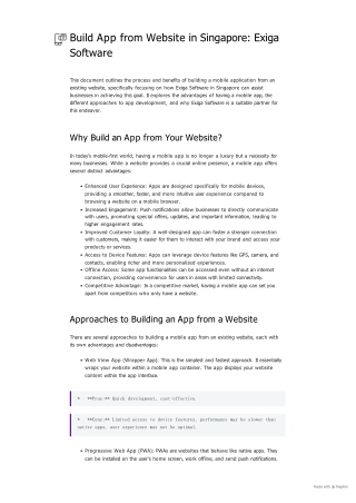 Build App from Website in Singapore_ Exiga Software