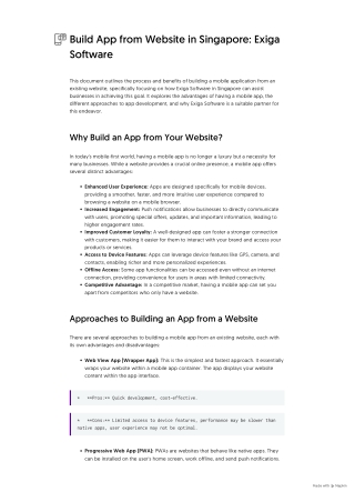 Build App from Website in Singapore_ Exiga Software