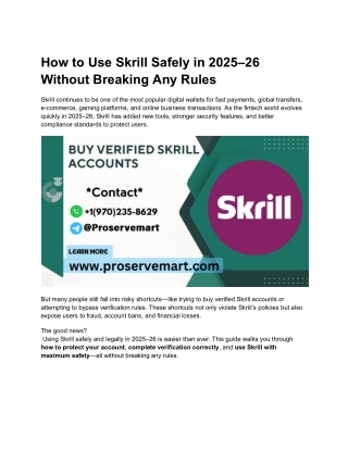 How to Use Skrill Safely in 2025–26 Without Breaking Any Rules