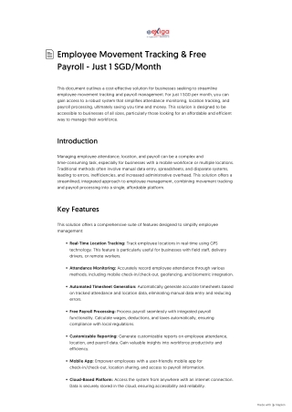 Employee Movement Tracking & Free Payroll - Just 1 SGD_Month