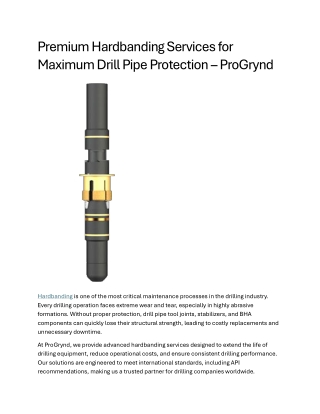 Premium Hardbanding Services for Maximum Drill Pipe Protection