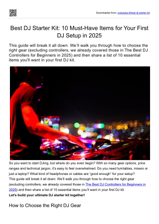The Ultimate DJ Starter Kit: Gear You Need to Begin Mixing