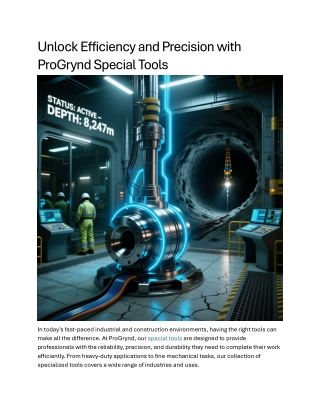 Unlock Efficiency and Precision with ProGrynd Special Tools