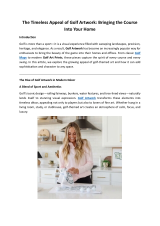 The Timeless Appeal of Golf Artwork- Bringing the Course Into Your Home