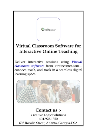 Virtual Classroom Software for Interactive Online Teaching
