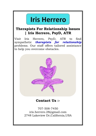Therapists For Relationship Issues  Iris Herrero, PsyD, ATR