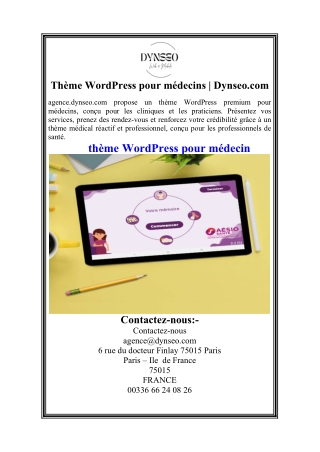 Thème WordPress pour médecins Dynseo.com
