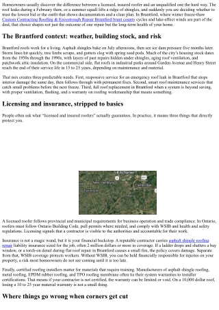 Licensed and Insured Roofers in Brantford: Why It Matters