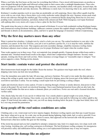 Emergency Roof Repair in Kitchener: What to Do in the First 24 Hours