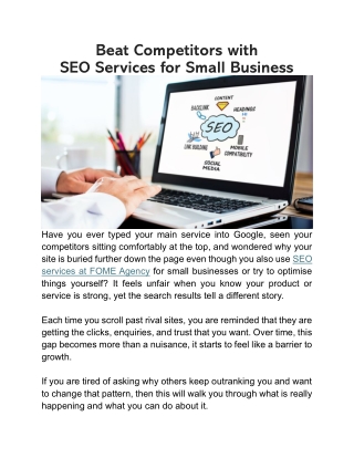 Beat Competitors with SEO Services for Small Business