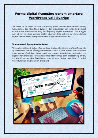 Forma digital framgång genom smartare WordPress-val i Sverige