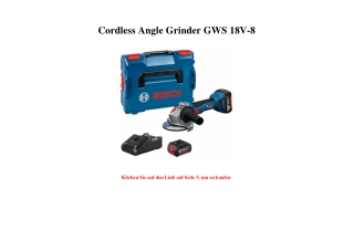 4524 Cordless Angle Grinder GWS 18V-8