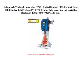 5234 Scheppach Tischbohrmaschine DP60   Digitaldisplay   LED-Licht   Laser   Bohrfutter 1 5Ã¢Â€Â“13mm