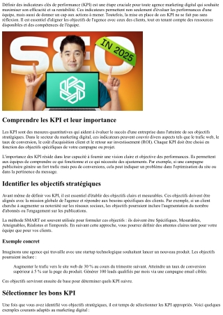 Définir ses KPI avant de passer à l’action avec sa future équipe.