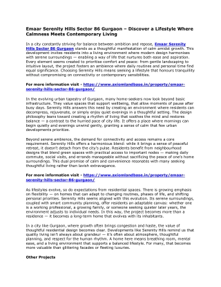 Emaar Serenity Hills Sector 86 Gurgaon – Discover a Lifestyle Where Calmness Meets Contemporary Living