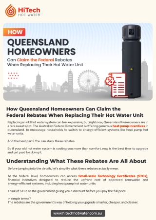 How Queensland Homeowners Can Claim the Federal Rebates When Replacing Their Hot Water Unit