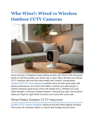 Wired vs Wireless Outdoor CCTV Cameras