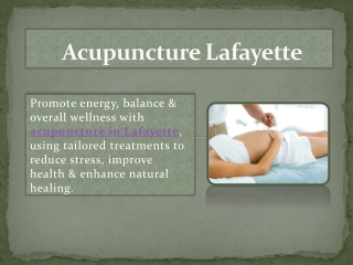 Acupuncture Lafayette