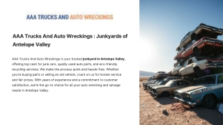 AAA Trucks And Auto Wreckings: Junkyards of Antelope Valley