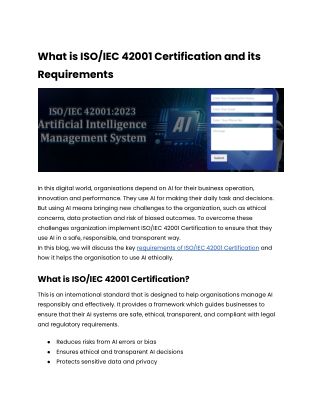 What is ISO_IEC 42001 Certification and its Requirements