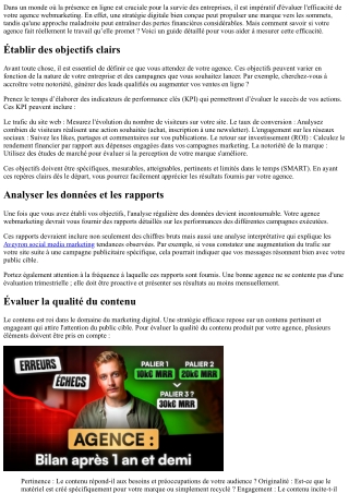 Comment mesurer l'efficacité de votre agence webmarketing