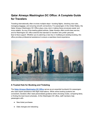 Qatar Airways Washington DC Office_ A Complete Guide for Travelers