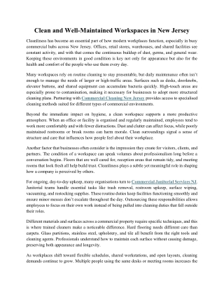 Clean and Well-Maintained Workspaces in New Jersey 