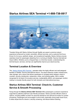 Starlux Airlines SEA Terminal  1-888-738-0817 (1)