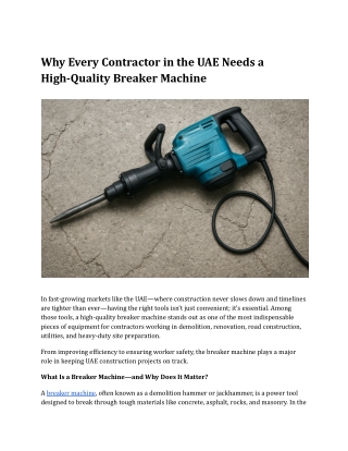 Why Every Contractor Needs a High-Quality Breaker Machine