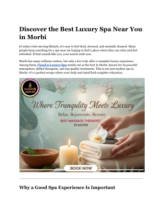 Discover the Best Luxury Spa Near You in Morbi