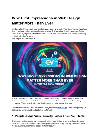 Why First Impressions in Web Design Matter More Than Ever