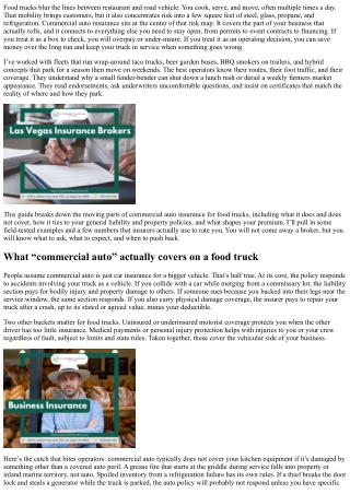 Commercial Auto Insurance for Food Trucks: A Practical Guide