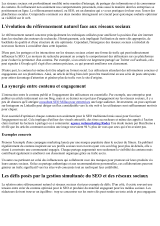 Impact des réseaux sociaux sur la perception du référencent.