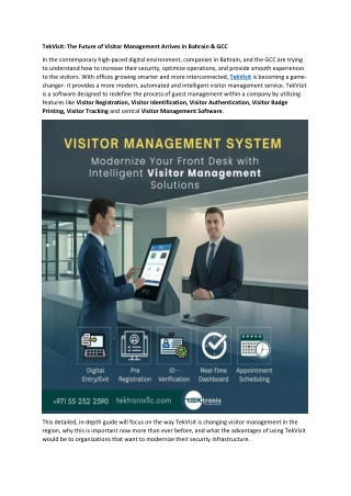 TekVisit - The Future of Visitor Management Arrives in Bahrain & GCC
