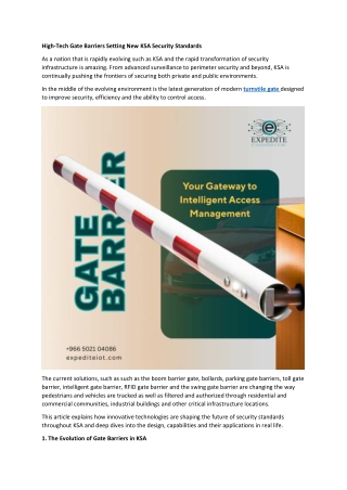 High-Tech Gate Barriers Setting New KSA Security Standards