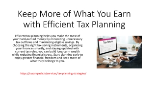 Keep More of What You Earn with Efficient