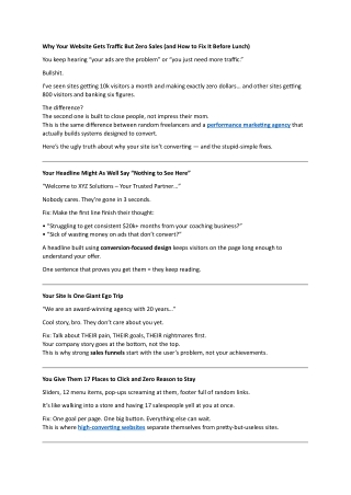 Why Your Website Gets Traffic But Zero Sales