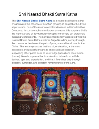 Shri Naarad Bhakti Sutra Katha