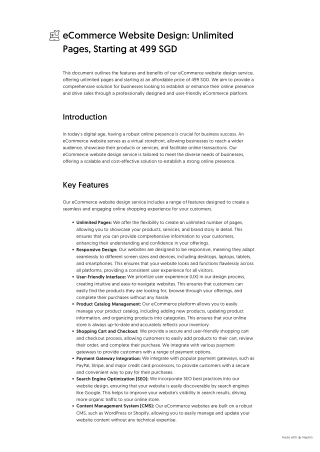 eCommerce Website Design_ Unlimited Pages, Starting at 499 SGD