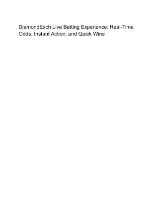DiamondExch Live Betting Experience_ Real-Time Odds, Instant Action, and Quick Wins