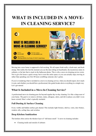 What You Get With a Complete Move-In Cleaning Package